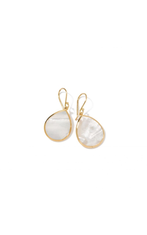 Small Mother of Pearl Teardrop Earrings in 18K Gold