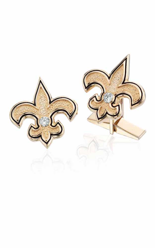 14K Yellow Gold Diamond Fleur de Lis Cufflinks