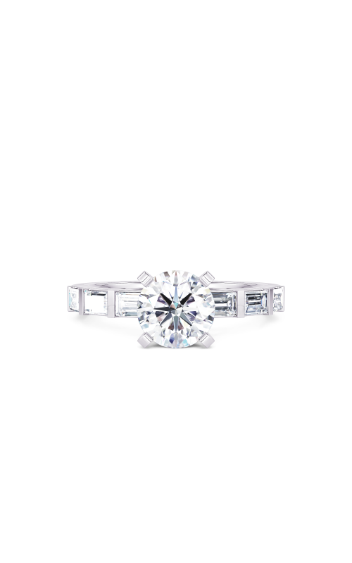 14K White Gold Baguette Diamond Engagement Ring